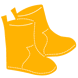 example die cut shape of rainboots 