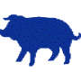example die cut shape of a pig standing