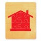 example die cut shape of a house shaped puzzle 