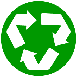 example die cut shape of the recycle symbol