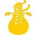 example die cut shape of a snowman