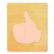 example die cut shape of thumbs up