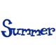 example die cut shape of the word Summer