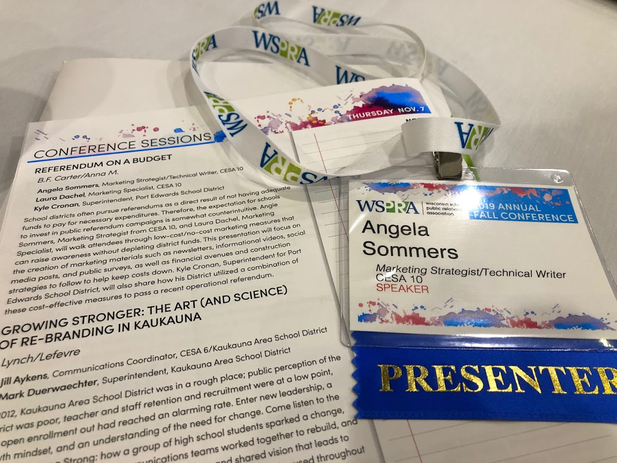 In addition to winning numerous referendum planning awards, our marketing department has also been asked to speak at various conferences on planning operational and bond referenda on a budget.