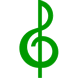 example die cut shape of a treble clef