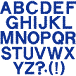 example die cut shape of the letters of the alphabet in uppercase