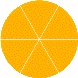example die cut shape of fraction circle of 1/6th