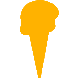 example die cut shape of a sugar cone ice cream cone