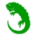 example die cut shape of iguana