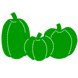 example die cut shape of 3 pumpkins in a patch