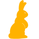 example die cut shape of rabbit looking to side