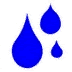 example die cut shape of three sized rain drops