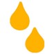 example die cut shape of two rain drops 
