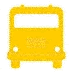 example die cut shape of a school bus, rear view