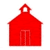 example die cut shape of a school house