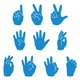 example die cut shape of sign language hands showing numbers