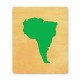 example die cut shape of the South American continent