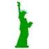 example die cut shape of the Statue of Liberty 