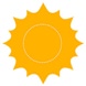 example die cut shape of a puffy sun