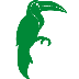 example die cut shape of a toucan bird