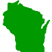 example die cut shape of the great state of Wisconsin