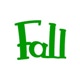 example die cut shape of the word Fall