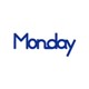 example die cut shape of the word Monday