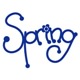 example die cut shape of the word Spring