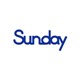example die cut shape of the word Sunday