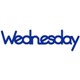 example die cut shape of the word Wednesday